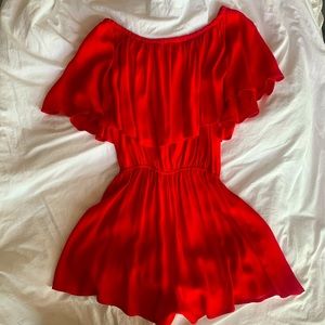 Audrey 3+1 Flowy Red Romper